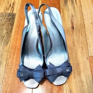 Nine West silver Sling back stilettos, size 7